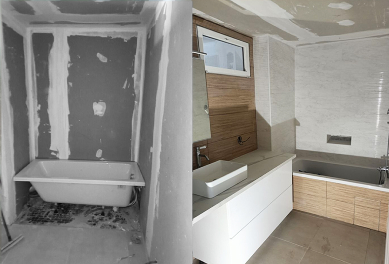 Avant après rénovation salle de bain Gémenos