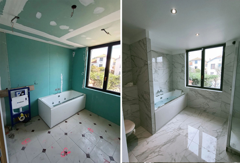 Rénovation salle de bain complète PCP — douche et carrelage